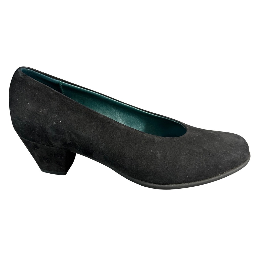 Arche LN Black Nubuck Leather Pumps Round Toe Block Heel France Size 36.5
